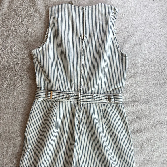 J. Crew Point Sur Women's Striped Jumpsuit Size 4 NWT Denim Wide Leg Tailored - Picture 8 of 15